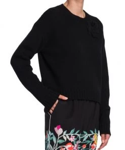 Valentino Flower-Embellished Sweater -Valentino And AERIN unnamed file 995