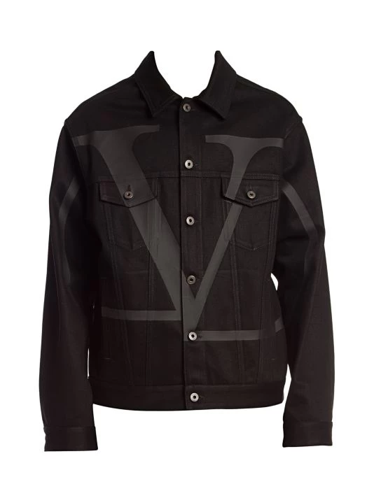 Valentino Logo Jean Jacket For Men 2 Valentino Logo Jean Jacket For Men